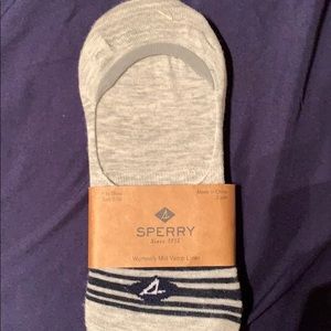 Sperry no show socks White and grey pair